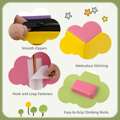 6-Piece Foam Climbing Blocks with Hook and Loop Fasteners
