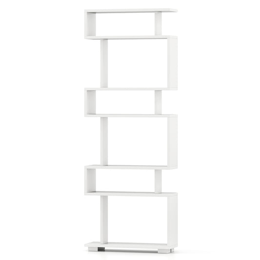 6-Tier Bookcase with Anti-Tipping Kit-White Kids Crystal