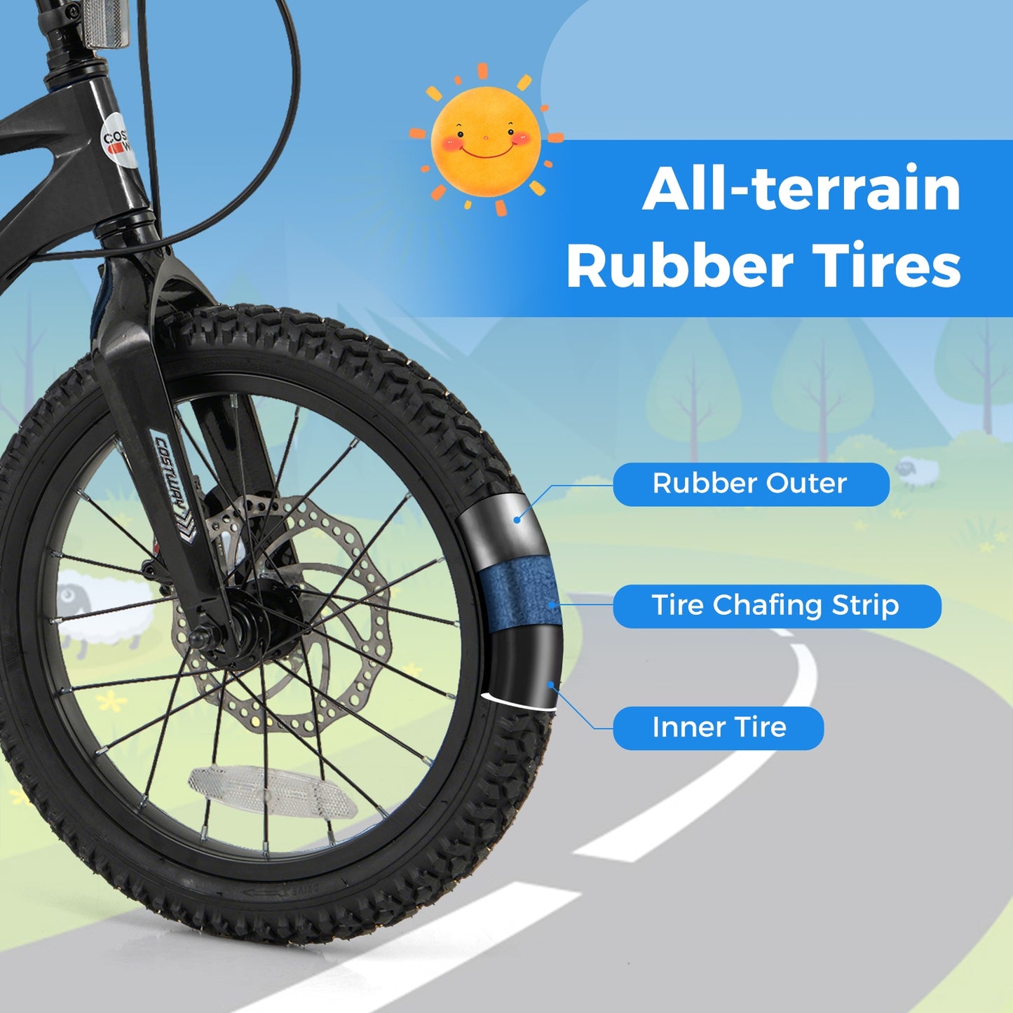 16 Inch Kids Bike Lightweight with 2 Removable Training Wheels for Aged 4-7-16 inches Kids Crystal