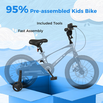 16 Inch Kids Bike Lightweight with 2 Removable Training Wheels for Aged 4-7-16 inches