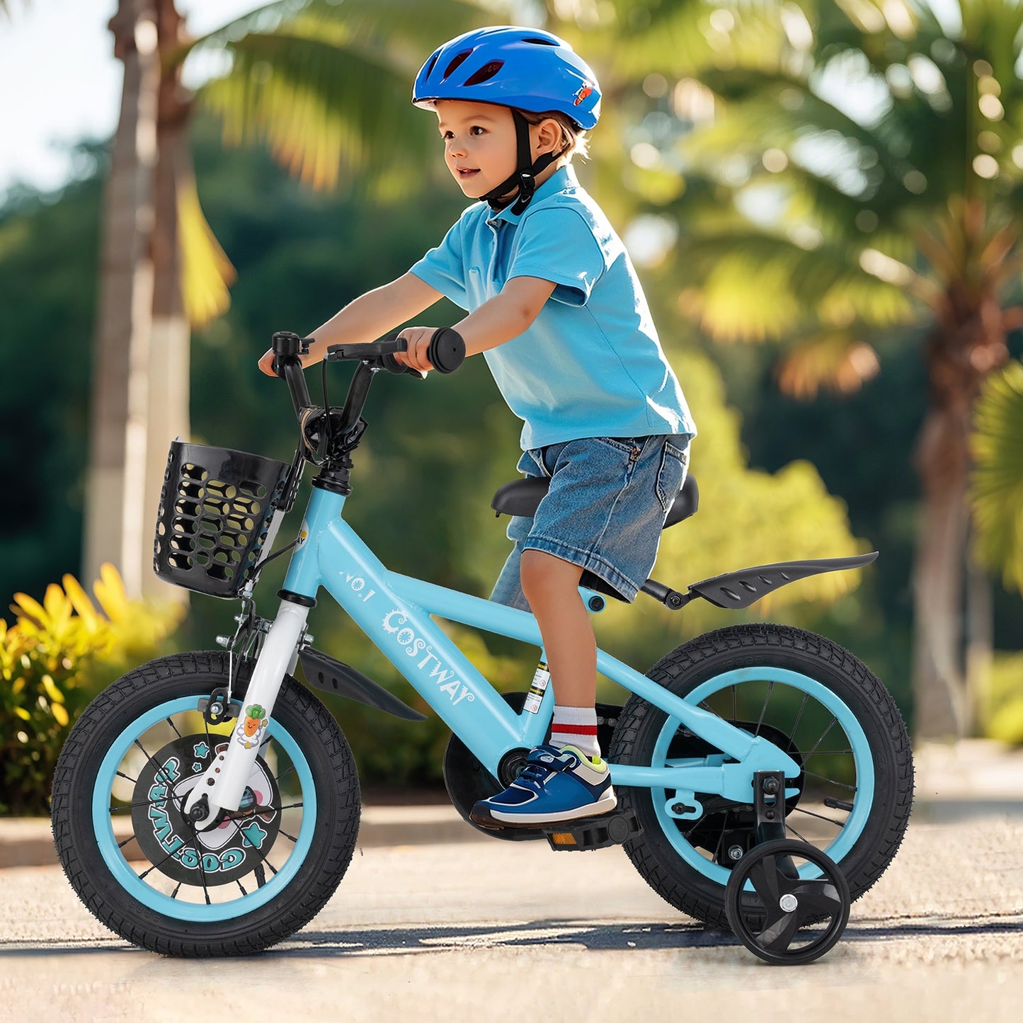 12 Inch Kids Bike with Adjustable Handlebar and Saddle for 3-4 Years Old-12 inches Kids Crystal
