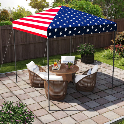6.6 x 6.6 Feet Outdoor Pop-up Canopy Tent with UPF 50+ Sun Protection-Multicolor