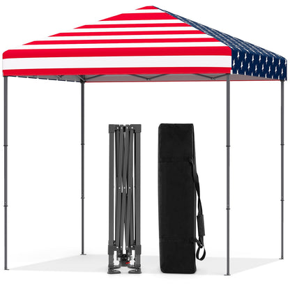 6.6 x 6.6 Feet Outdoor Pop-up Canopy Tent with UPF 50+ Sun Protection-Multicolor