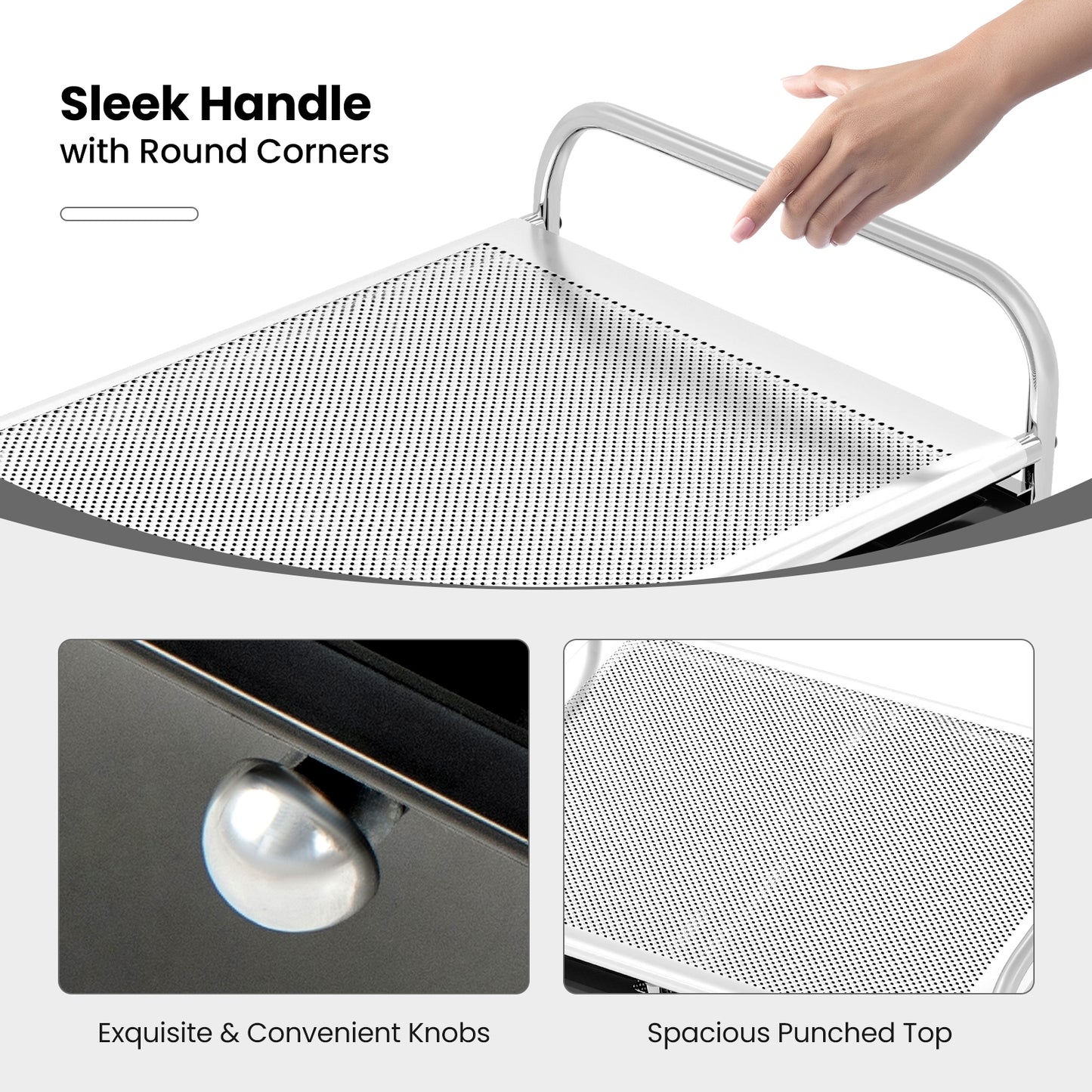 9-Drawer Rolling Storage Cart with Colorful Drawers and Metal Frame-Black Kids Crystal