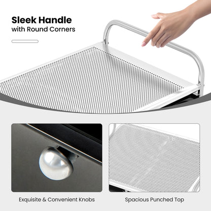 9-Drawer Rolling Storage Cart with Colorful Drawers and Metal Frame-Black