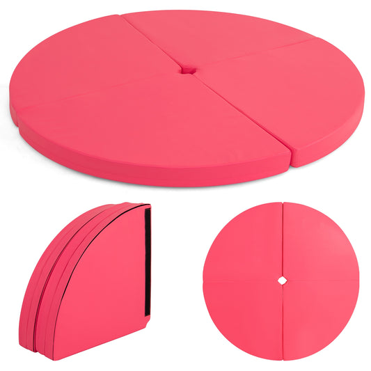 Pole Dance Crash Mat Round Portable Yoga Mat with EPE Foam-Pink Kids Crystal