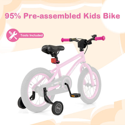 14 Inch Kids Bike for 3-5 Years Old Adjustable with Removable Training Wheels