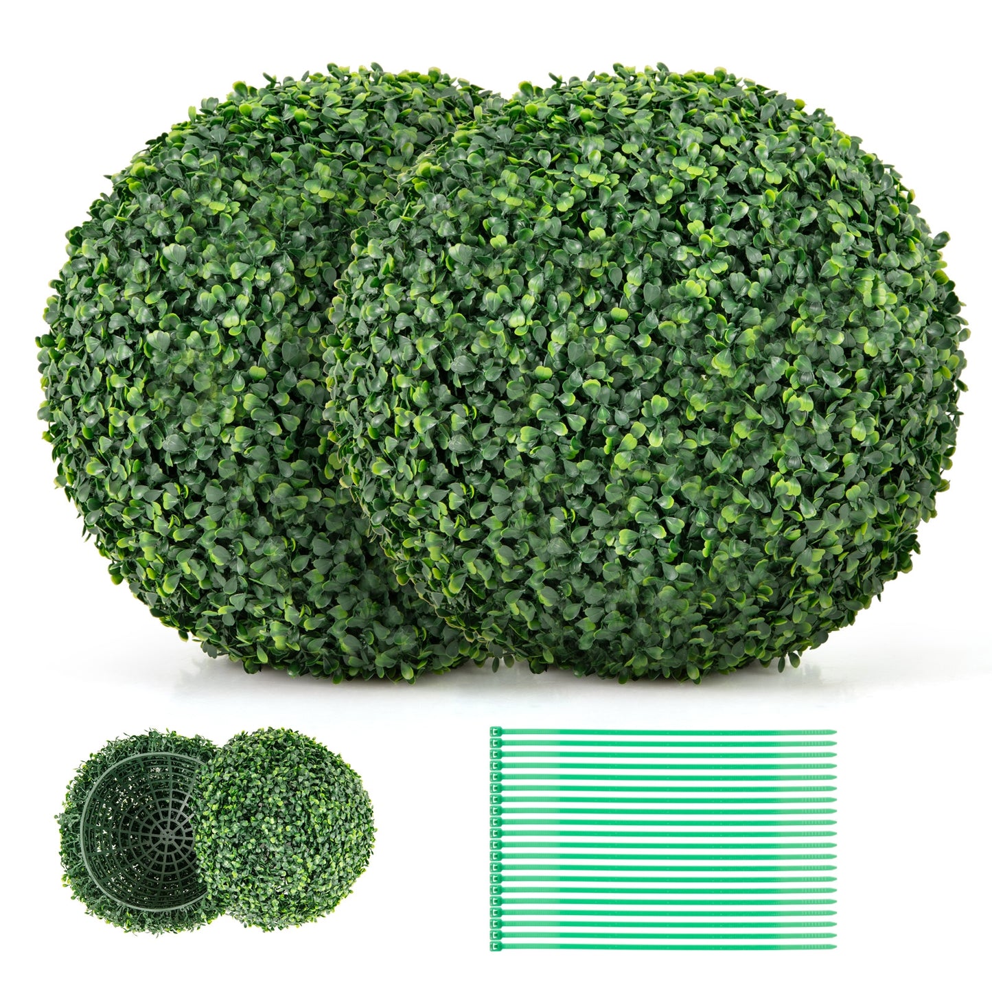 2 Pieces 16/20 Inches Artificial Plant Boxwood Topiary Ball for Patio Garden Front Door Balcony Backyard-S Kids Crystal