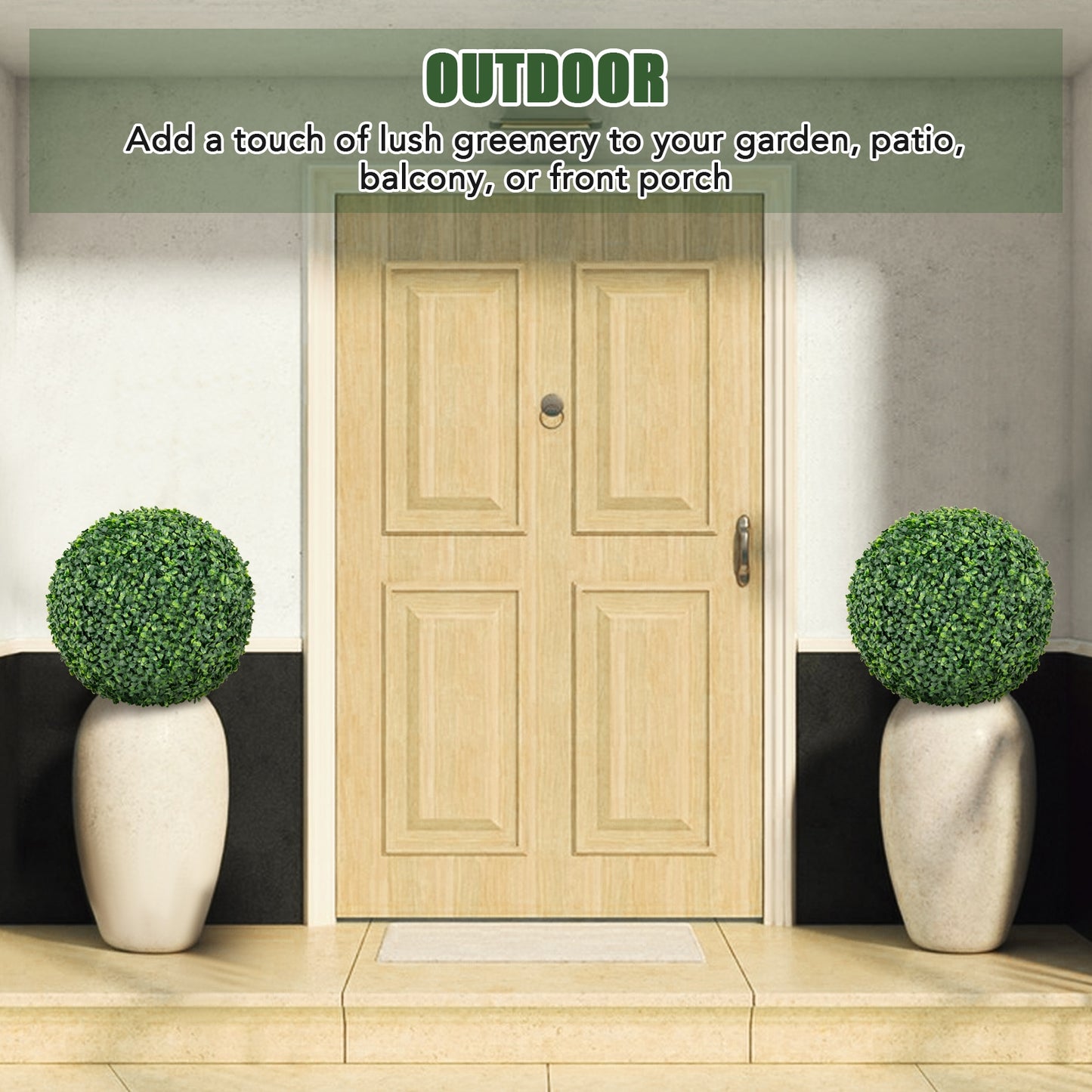 2 Pieces 16/20 Inches Artificial Plant Boxwood Topiary Ball for Patio Garden Front Door Balcony Backyard-S Kids Crystal