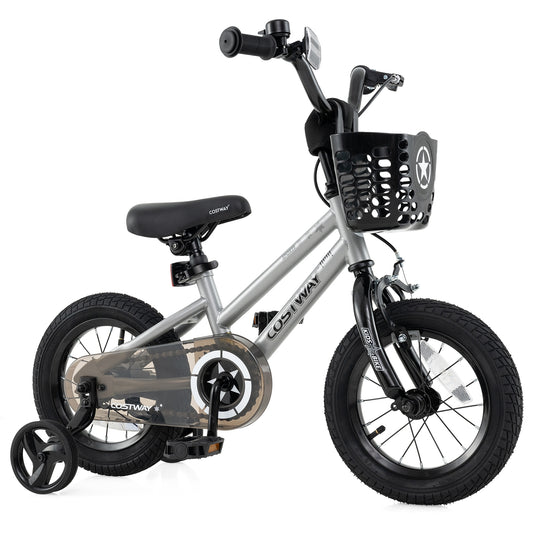 12 Inch Kids Bike Adjustable with Transparent Chain Cover for 3-4 Years Old Kids Crystal
