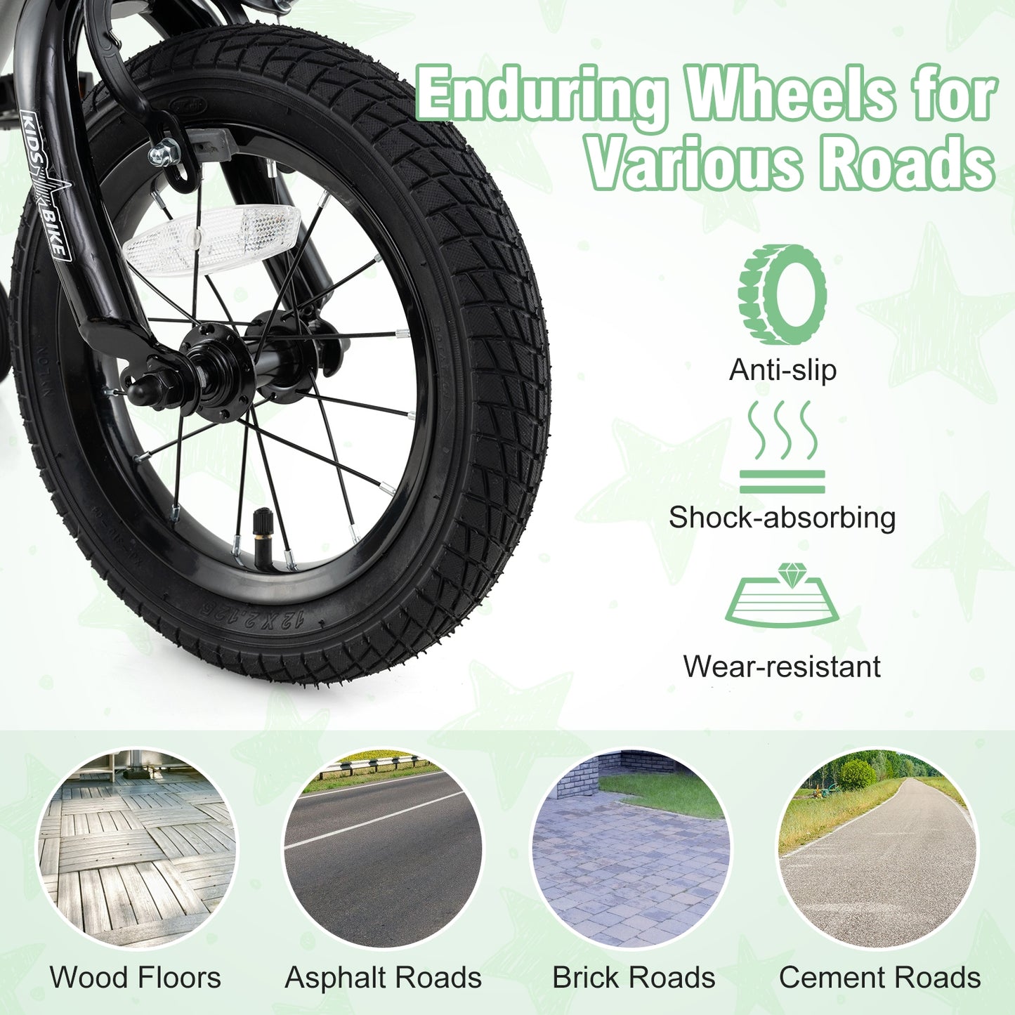 14 Inch Kids Bike Adjustable with Transparent Chain Cover for 4-5 Years Old Kids Crystal