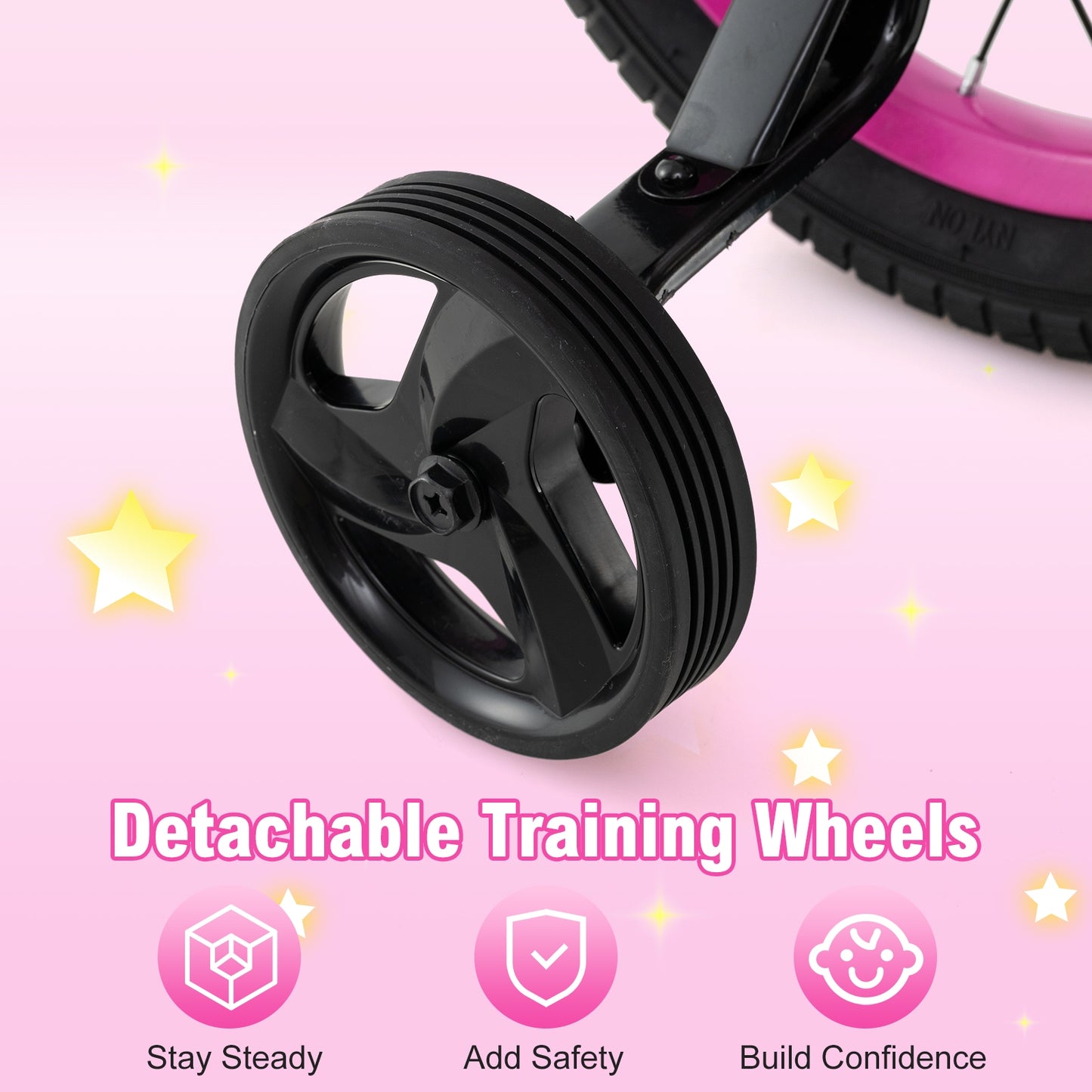 14 Inch Kids Bike Adjustable Bicycle with Front Basket for Children Aged 4-5 Years Old Kids Crystal