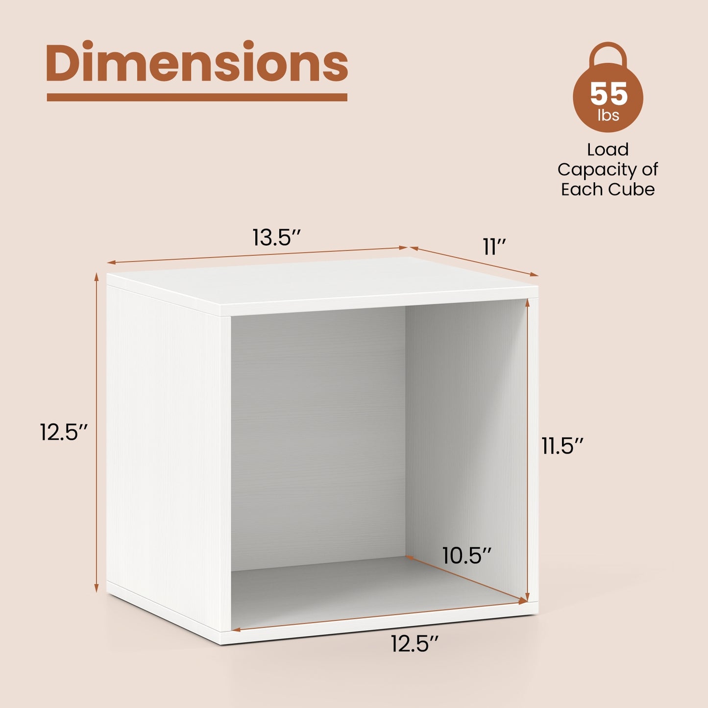 Cube Storage Organizer Stackable Open Book Shelf Wooden Display Shelving Unit-White Kids Crystal