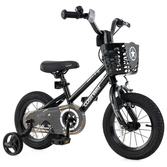 12 Inch Kids Bike with Basket and Training Wheels for Children Aged 3-5 Years Old Kids Crystal