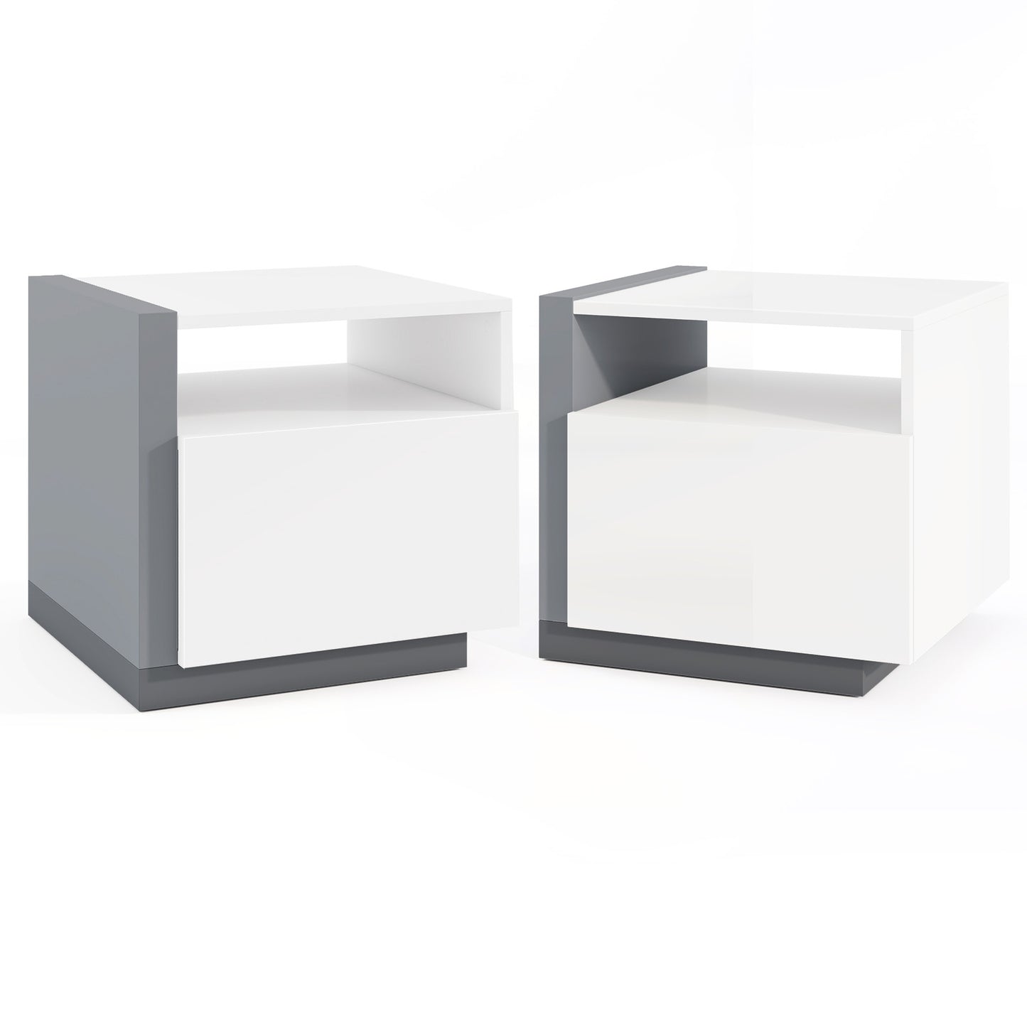 Modern Minimalist Nightstand with Drawer for Bedroom Kids Crystal