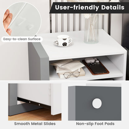 Modern Minimalist Nightstand with Drawer for Bedroom
