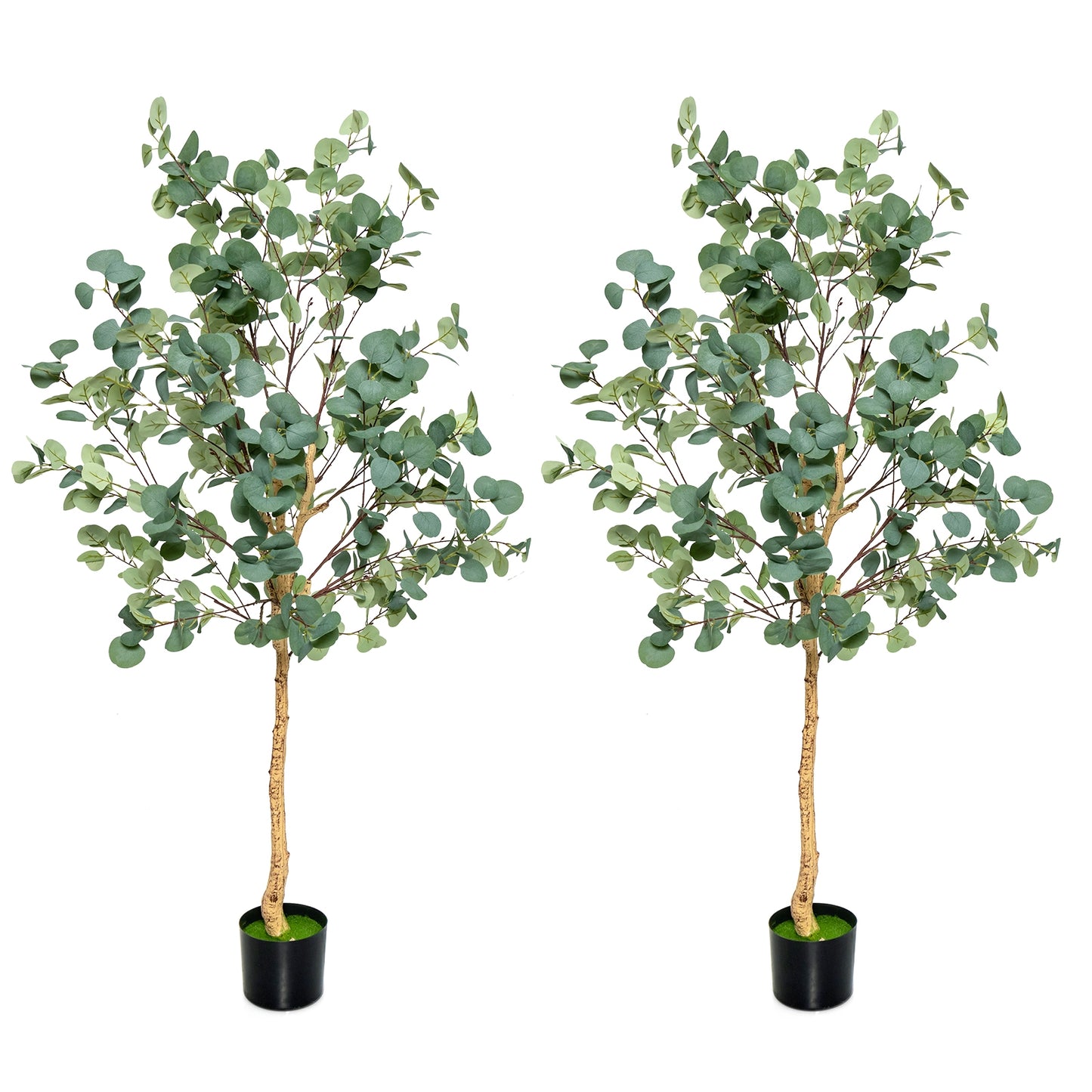 5.5 Feet Artificial Eucalyptus Tree with 517 Silver Dollar Leaves-2 Peice Kids Crystal