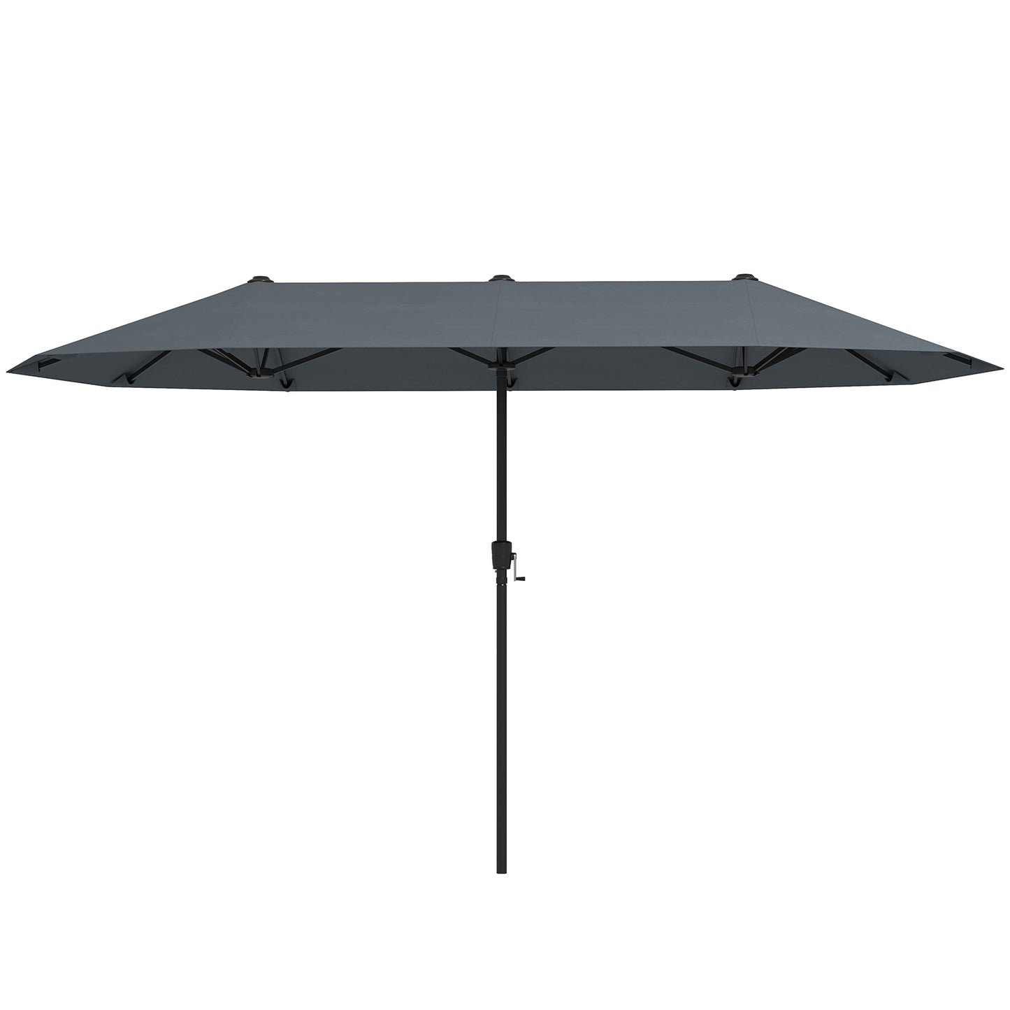 13 FT Large Patio Umbrella Outdoor Double-Sided Table Market Umbrella with Crank Handle-Gray Kids Crystal