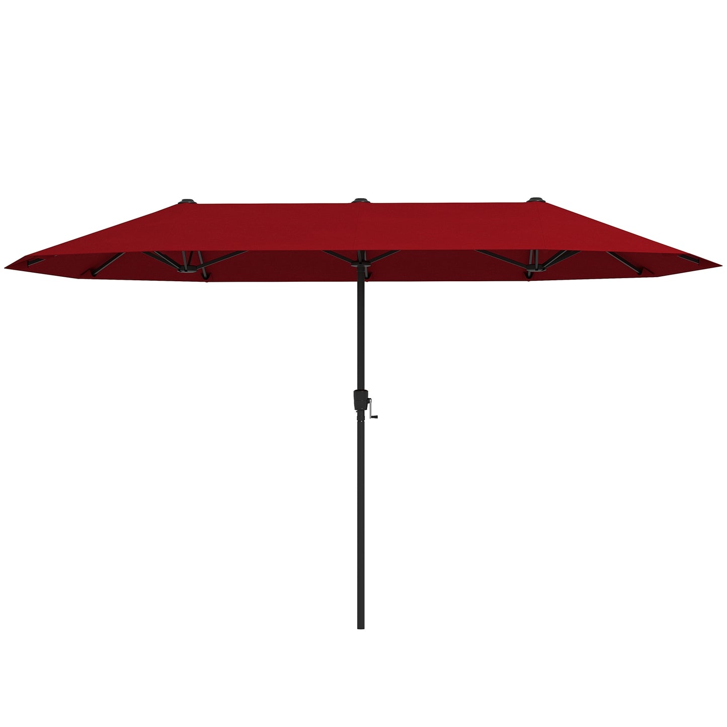 13 FT Large Patio Umbrella Outdoor Double-Sided Table Market Umbrella with Crank Handle-Red Kids Crystal