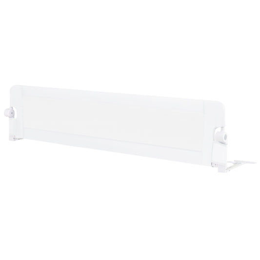 71-Inch Foldable Bed Rail Swing Down Baby Bed Guard Rail with Adjustable Safety Strap-White Kids Crystal