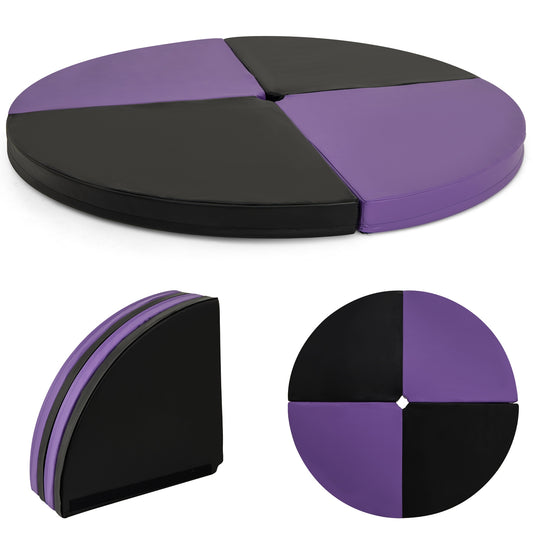 Pole Dance Crash Mat Round Portable Yoga Mat with EPE Foam-Purple Kids Crystal
