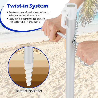 6.5 Feet Beach Umbrella with Carry Bag without Weight Base-Multicolor