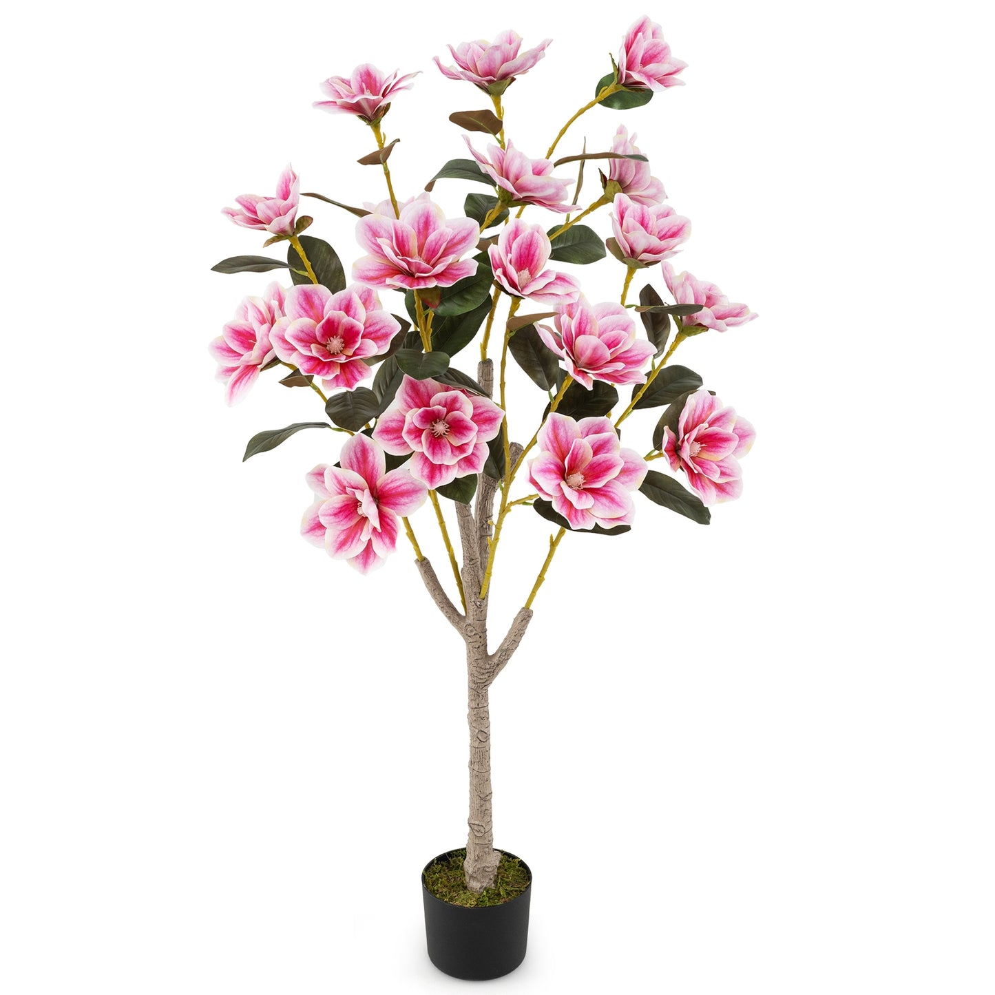 Faux Wedding Flower Plant with Elegant PEVA Leaves and Multi-branch Trunks-Pink Kids Crystal