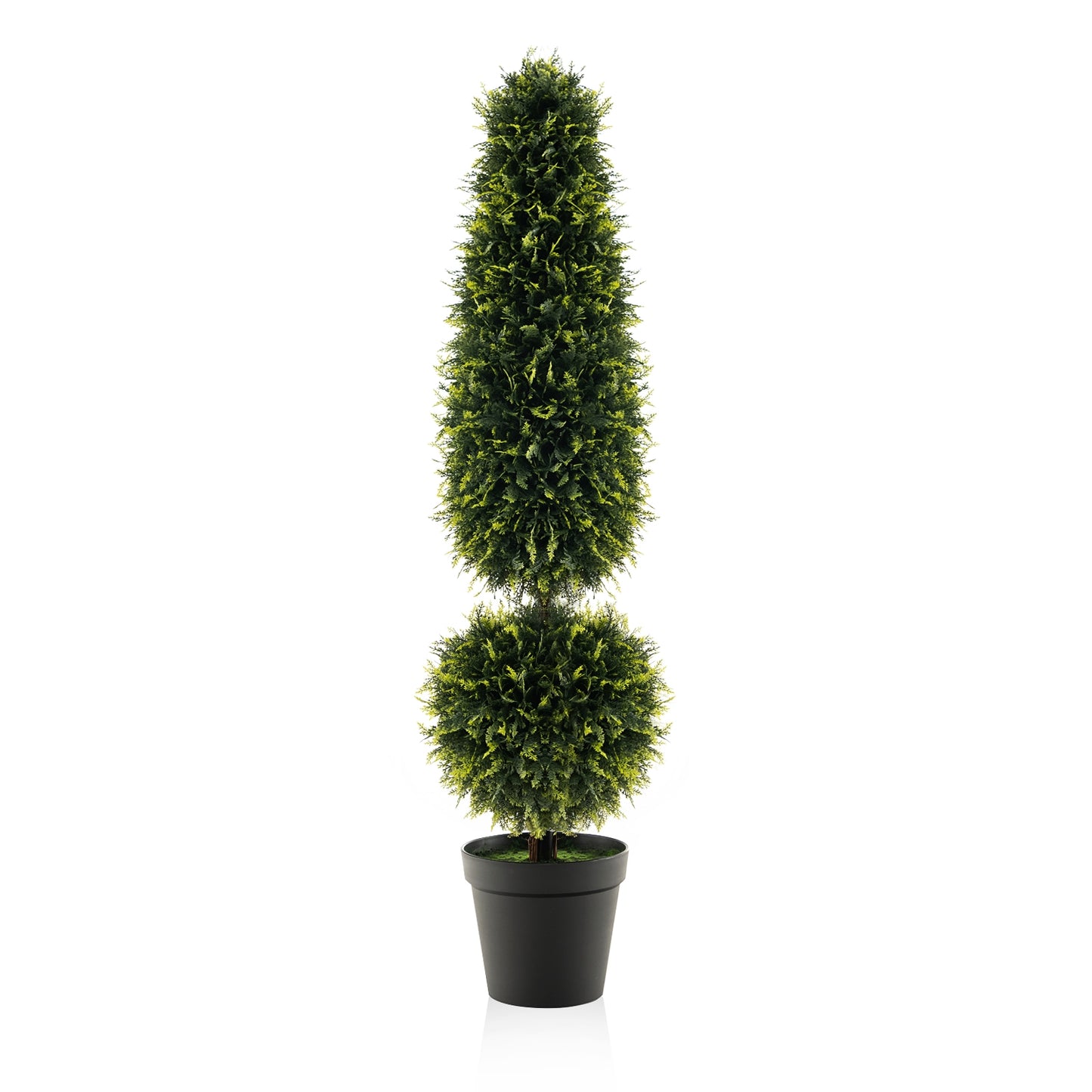 4 Feet Artificial Boxwood Topiary Tree with Natural Vines and PE Leaves-Green Kids Crystal