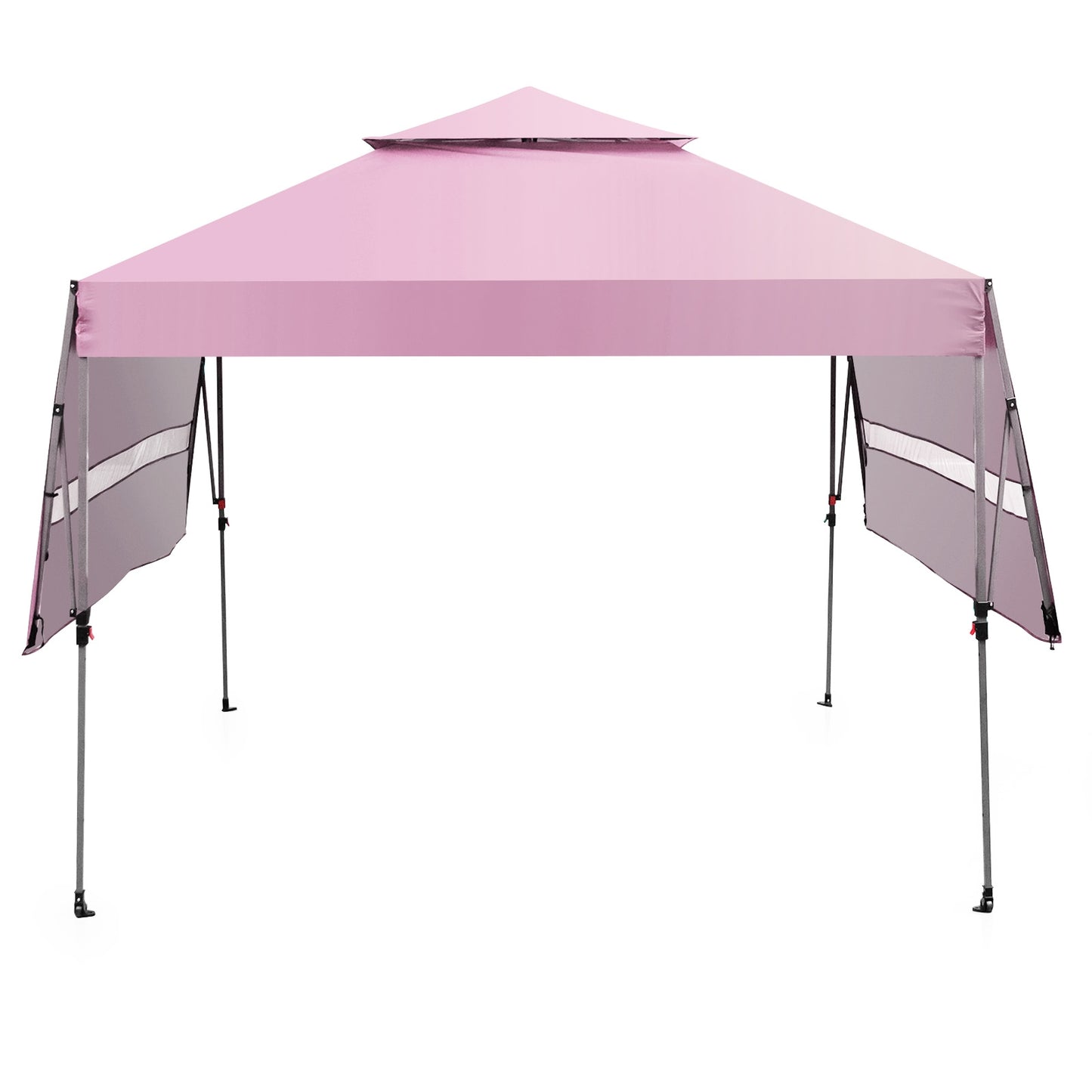 10 x 17.6 Feet Outdoor Instant Pop-up Canopy Tent with Dual Half Awnings-Pink Kids Crystal