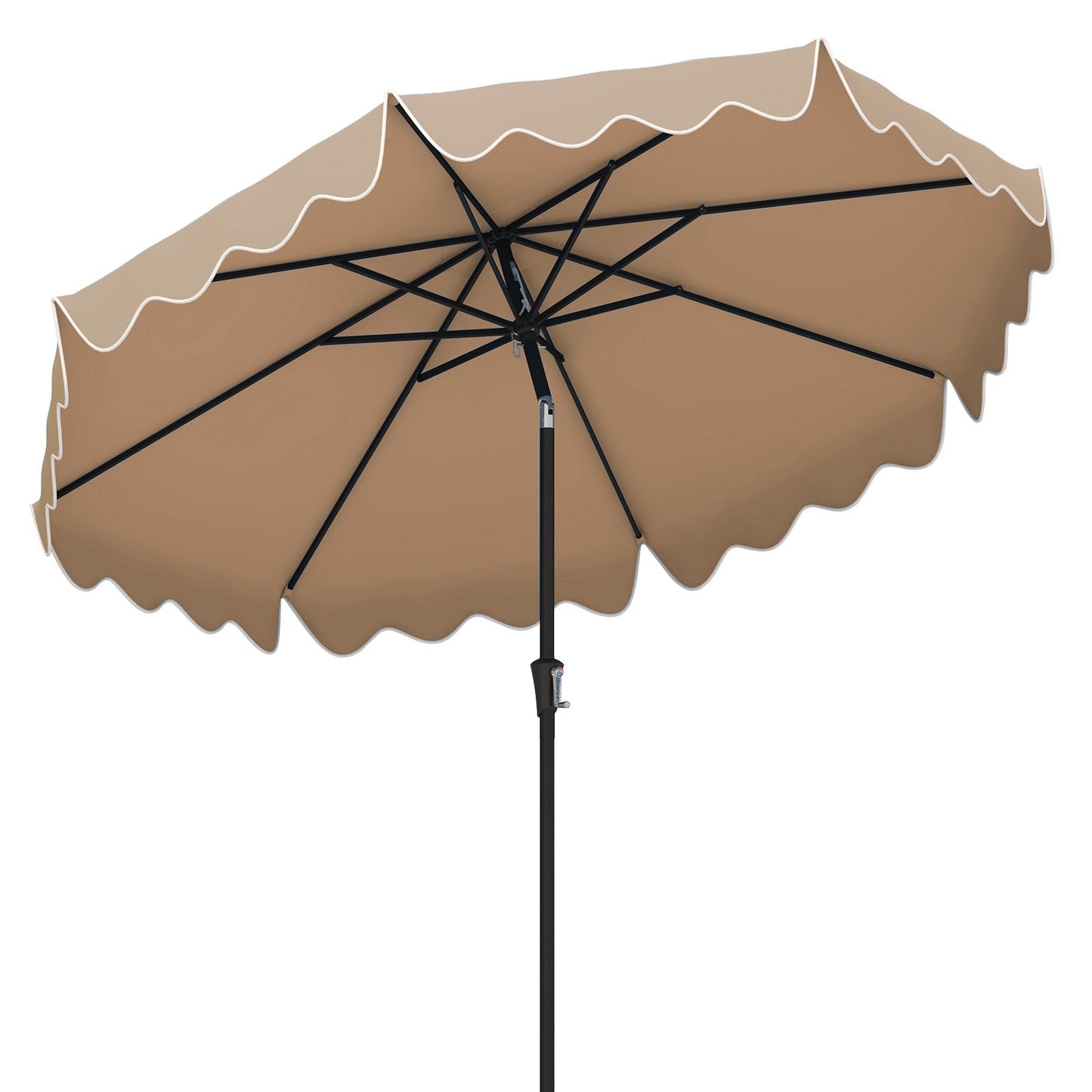 9 Feet Patio Umbrella with Crank Handle and Push Button Tilt-Brown Kids Crystal