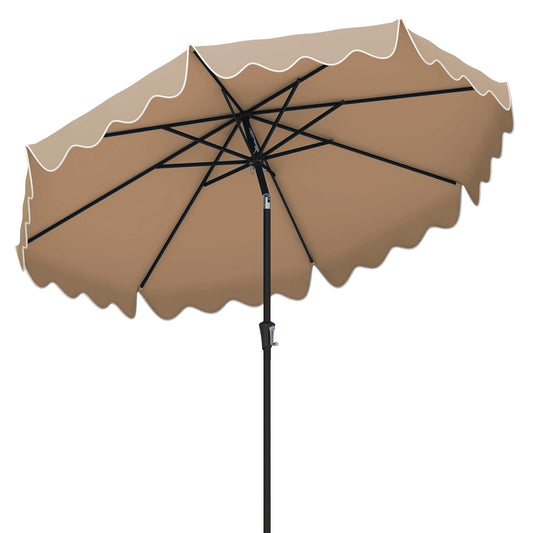 9 Feet Patio Umbrella with Crank Handle and Push Button Tilt-Brown Kids Crystal