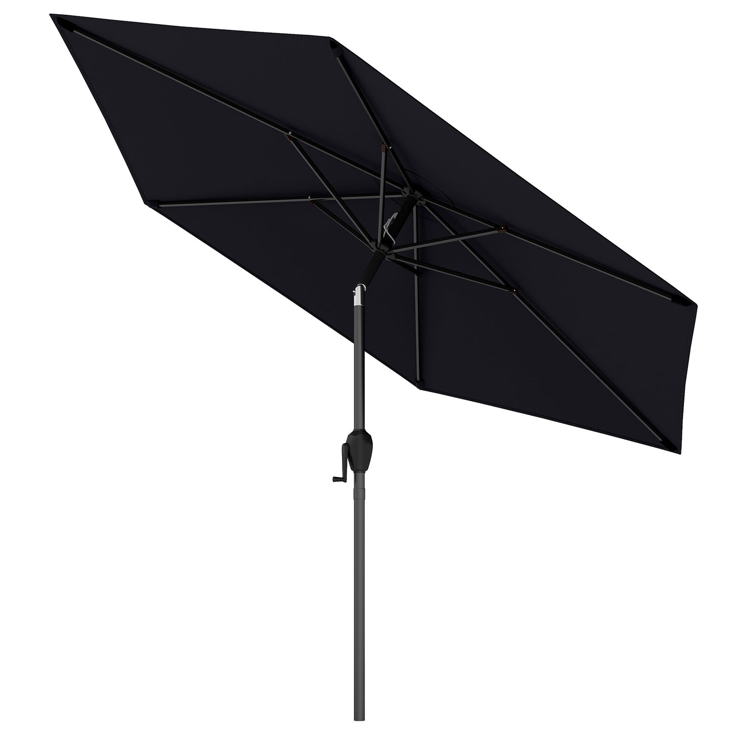 7.5 feet Outdoor Patio Heavy Duty Market Umbrella with Push Button Tilt-Black Kids Crystal