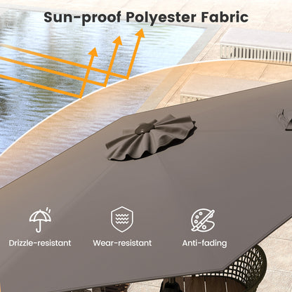 7.5 feet Outdoor Patio Heavy Duty Market Umbrella with Push Button Tilt-Gray