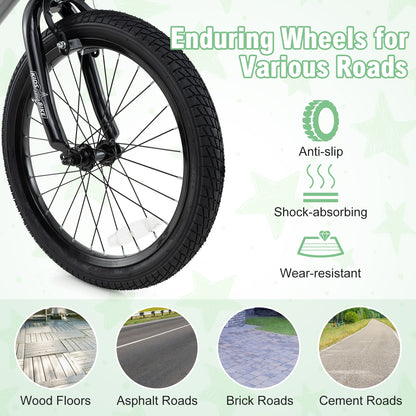 18 Inch Kids Bike Adjustable with Transparent Chain Cover for 4-8 Years Old