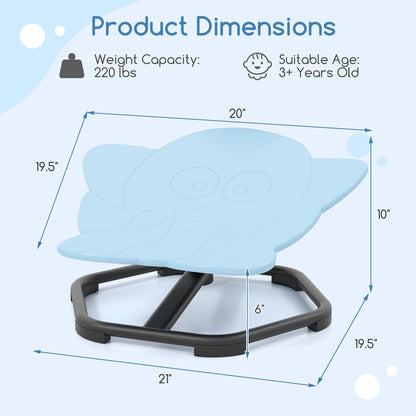 Kids Sensory Swivel Chair Elephant 360° Spinning Chair with Non-Slip Metal Base-Blue