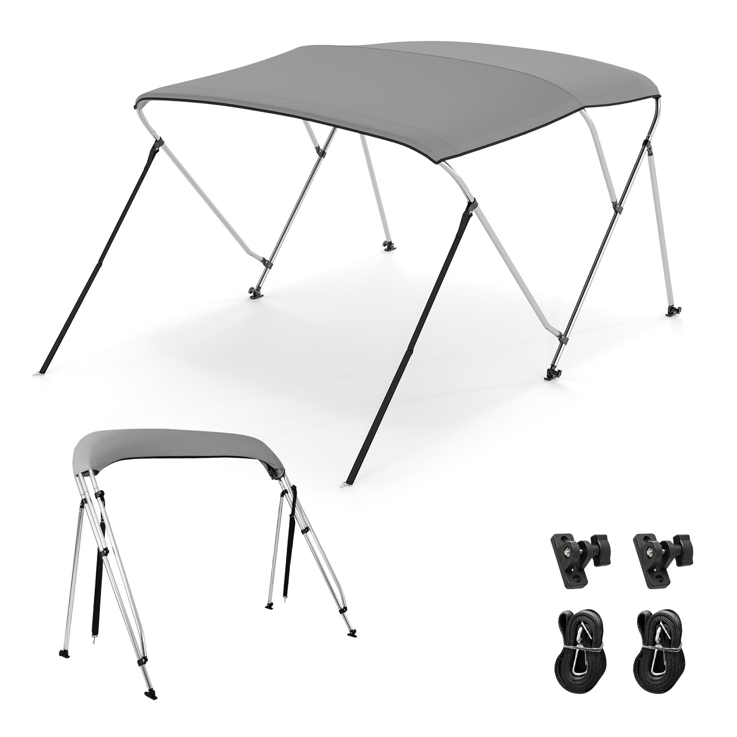 3-Bow/4-Bow Boat Bimini Top Sun Shade Boat Canopy with Storage Boot-3-Bow Kids Crystal