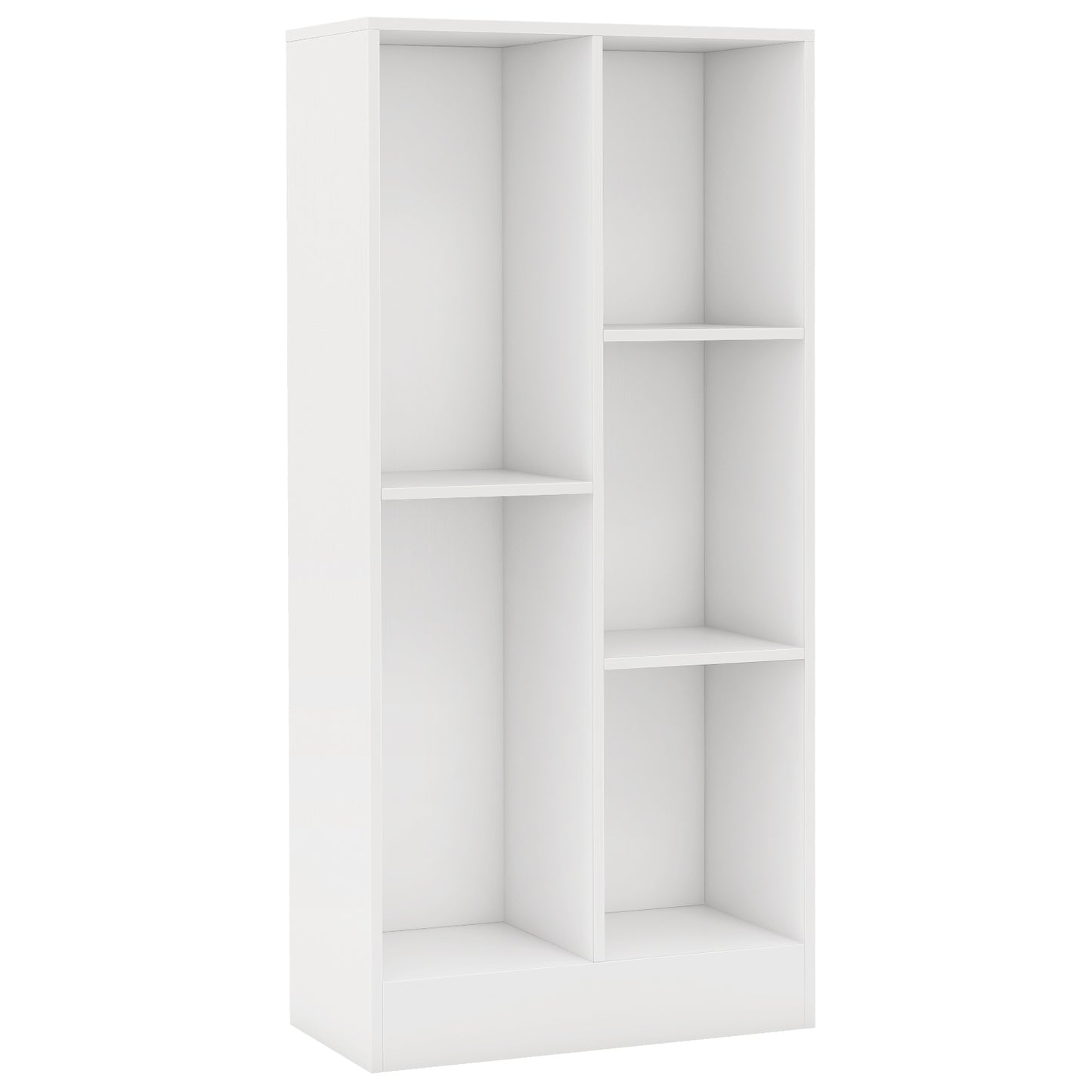 41 Inches 5-Cube Floor Bookcase with 2 Anti-Tipping Kits-White Kids Crystal