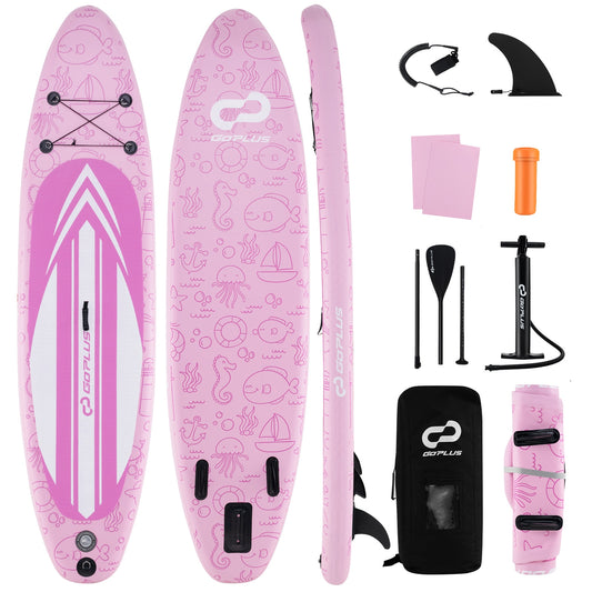 Inflatable Stand up Paddle Board iSUP Board Accessories with 3 Fins and Backpack-S Kids Crystal