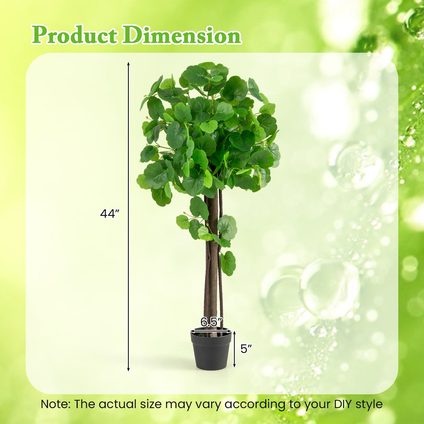 44 Inch Artificial Crabapple Tree with Adjustable Branches for Decor Kids Crystal