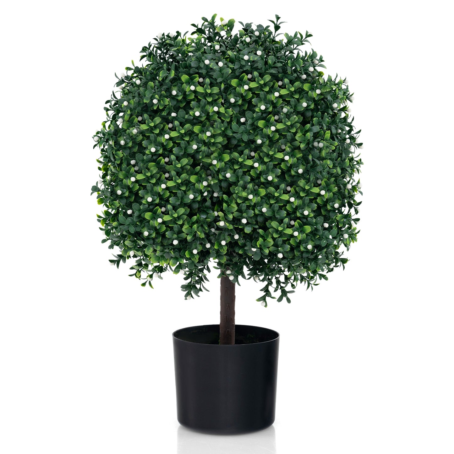 Artificial Boxwood Topiary Ball Tree Faux Bushes Ball Plants with UV Rated Leaves Kids Crystal