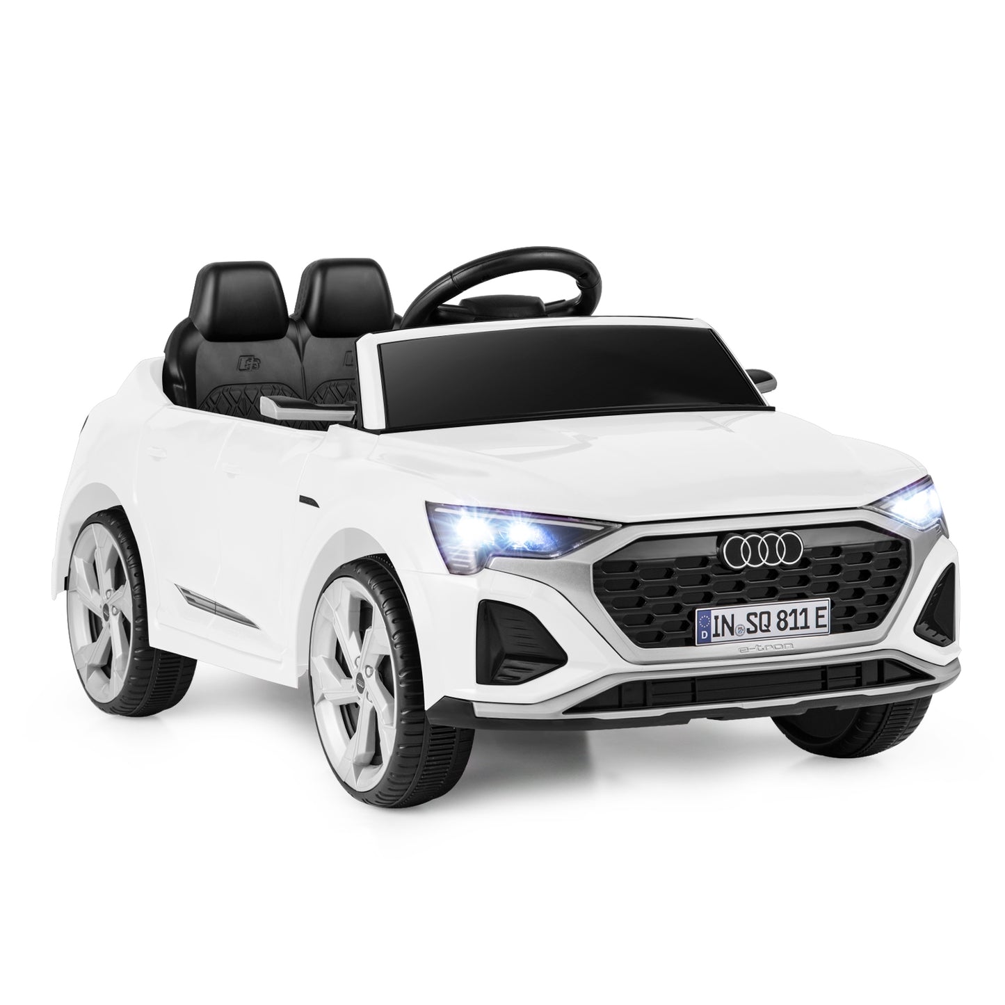 12V Kids Ride on Car Licensed Audi SQ8 with Remote Control and 3 Speeds-White
