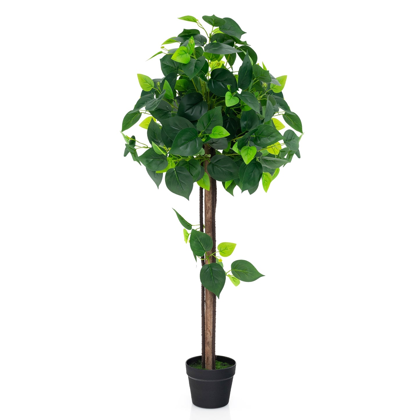 45 Inches Artificial Hydrangea Tree with Real Wood Trunk and Realistic Hydrangea Leaves Kids Crystal