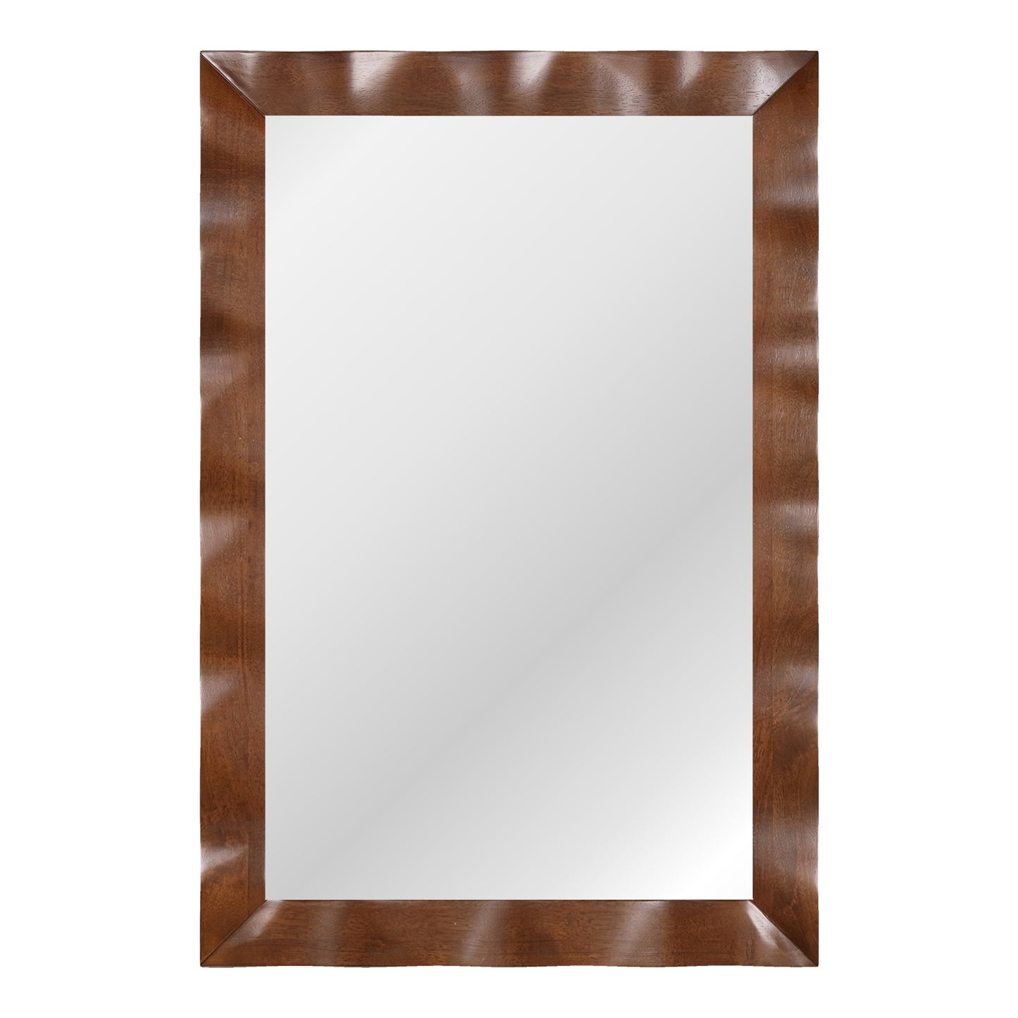 41.5 x 28 inches Farmhouse Wall Mirror with Solid Wood Frame-Brown Kids Crystal