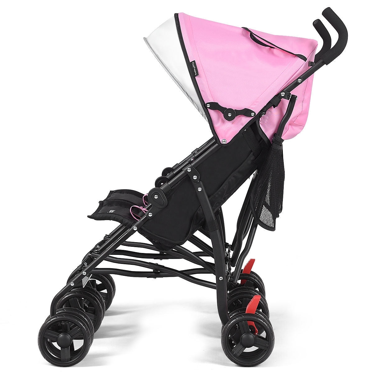 Foldable Twin Baby Double Stroller Ultralight Umbrella Kids Stroller-Pink Kids Crystal