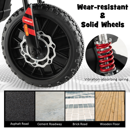 Aprilia Licensed Kids Ride On Motorcycle with 2 Training Wheels-Red