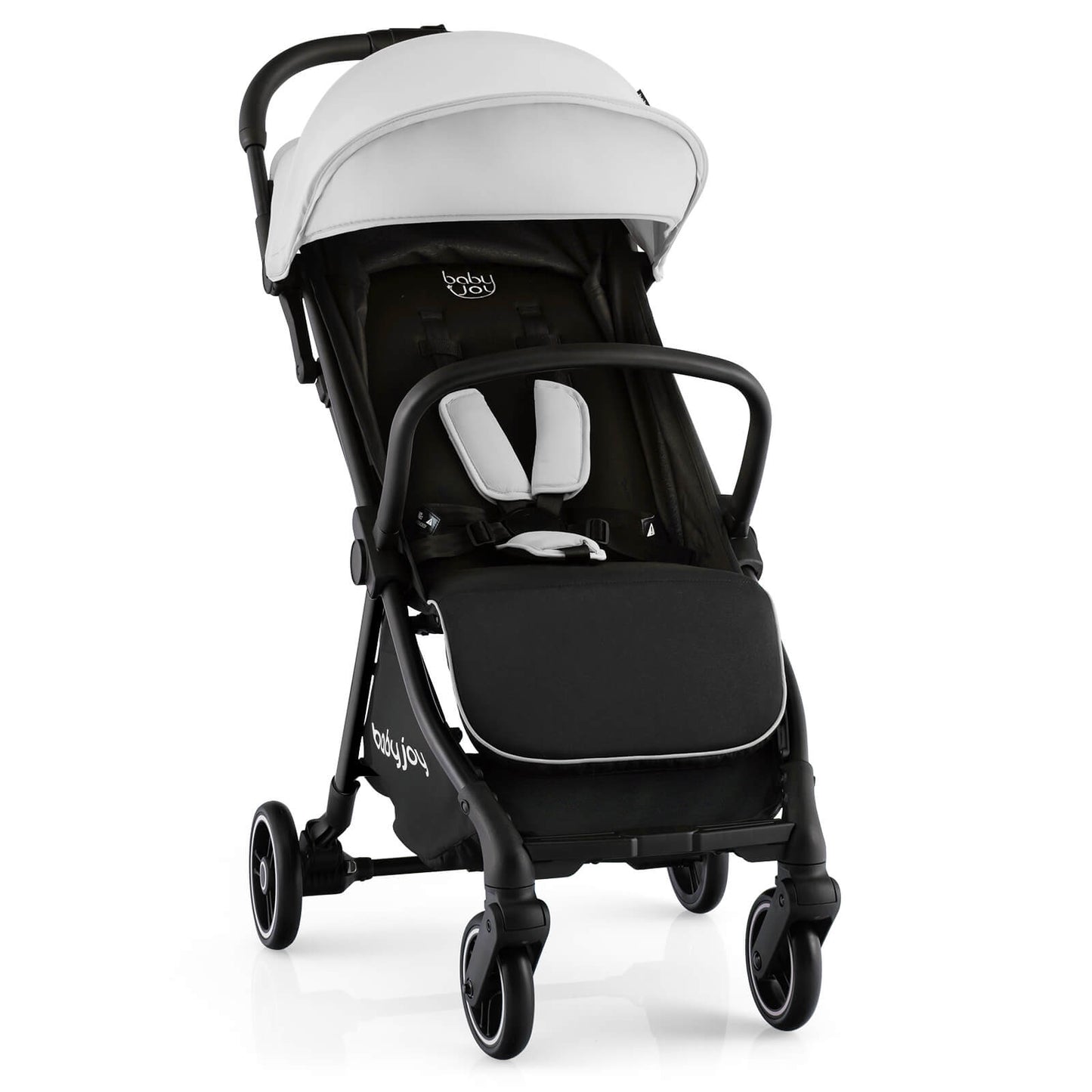 One-Hand Folding Portable Lightweight Baby Stroller with Aluminum Frame-Gray Kids Crystal