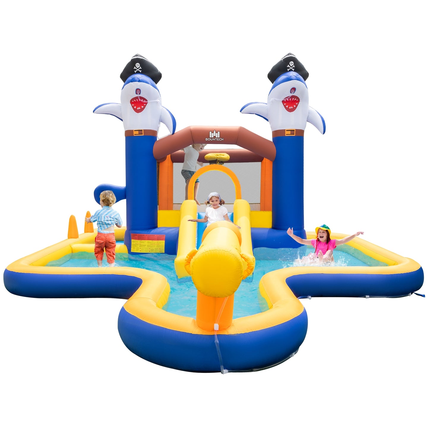7-In-1 Water Slide Park with Splash Pool and Water Cannon without Blower Kids Crystal
