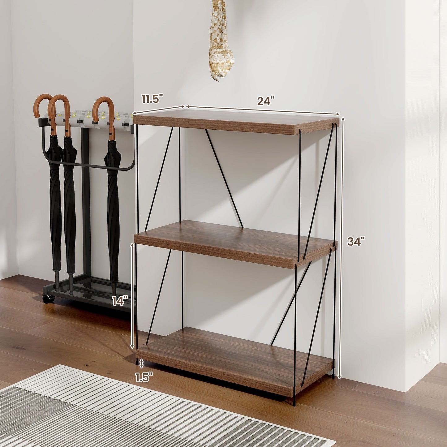 2/3/4/5-Tier Multipurpose Display Rack with Metal Frame-34 inches Kids Crystal