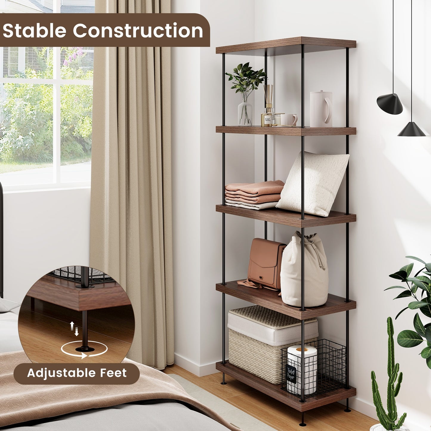 2/3/4/5-Tier Multipurpose Display Rack with Metal Frame-5-Tier Kids Crystal