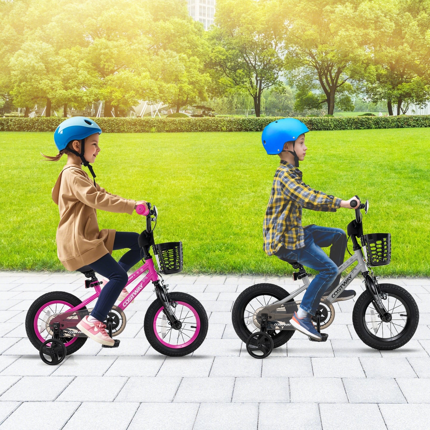 12/14/18 Inch Kids Bike Adjustable with Transparent Chain Cover for 3-8 Years Old-16 inches Kids Crystal